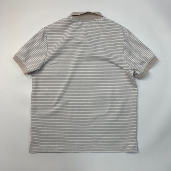 Nordstrom Polo Shirt Mens L Large Stone Tech Smart Striped Short Sleeve Golf - Picture 6 of 11